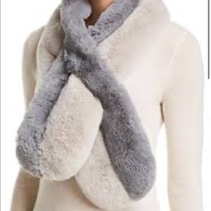Echo faux fur two tone scarf